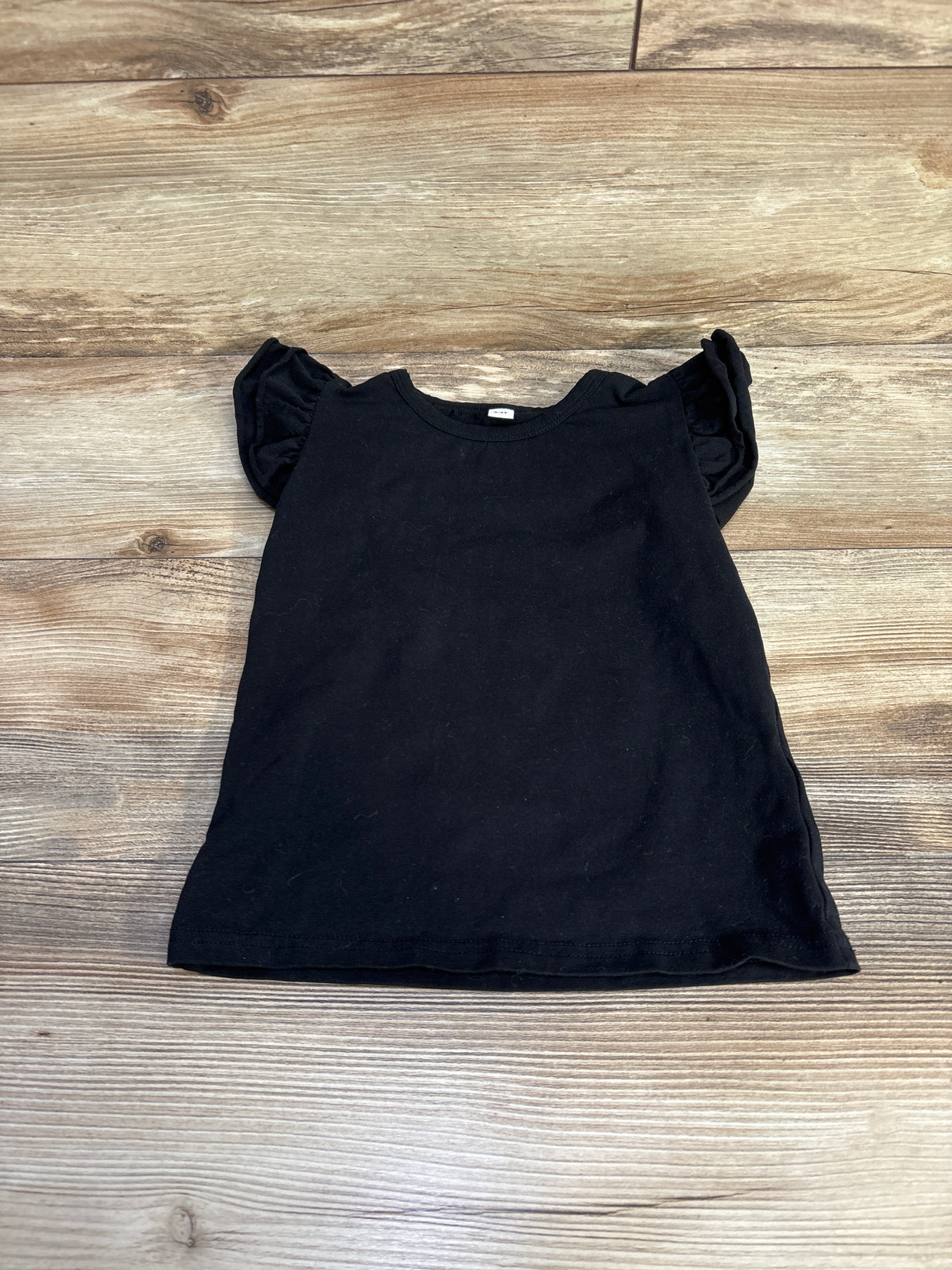 Flutter Sleeve Solid Shirt Black sz 3-4T