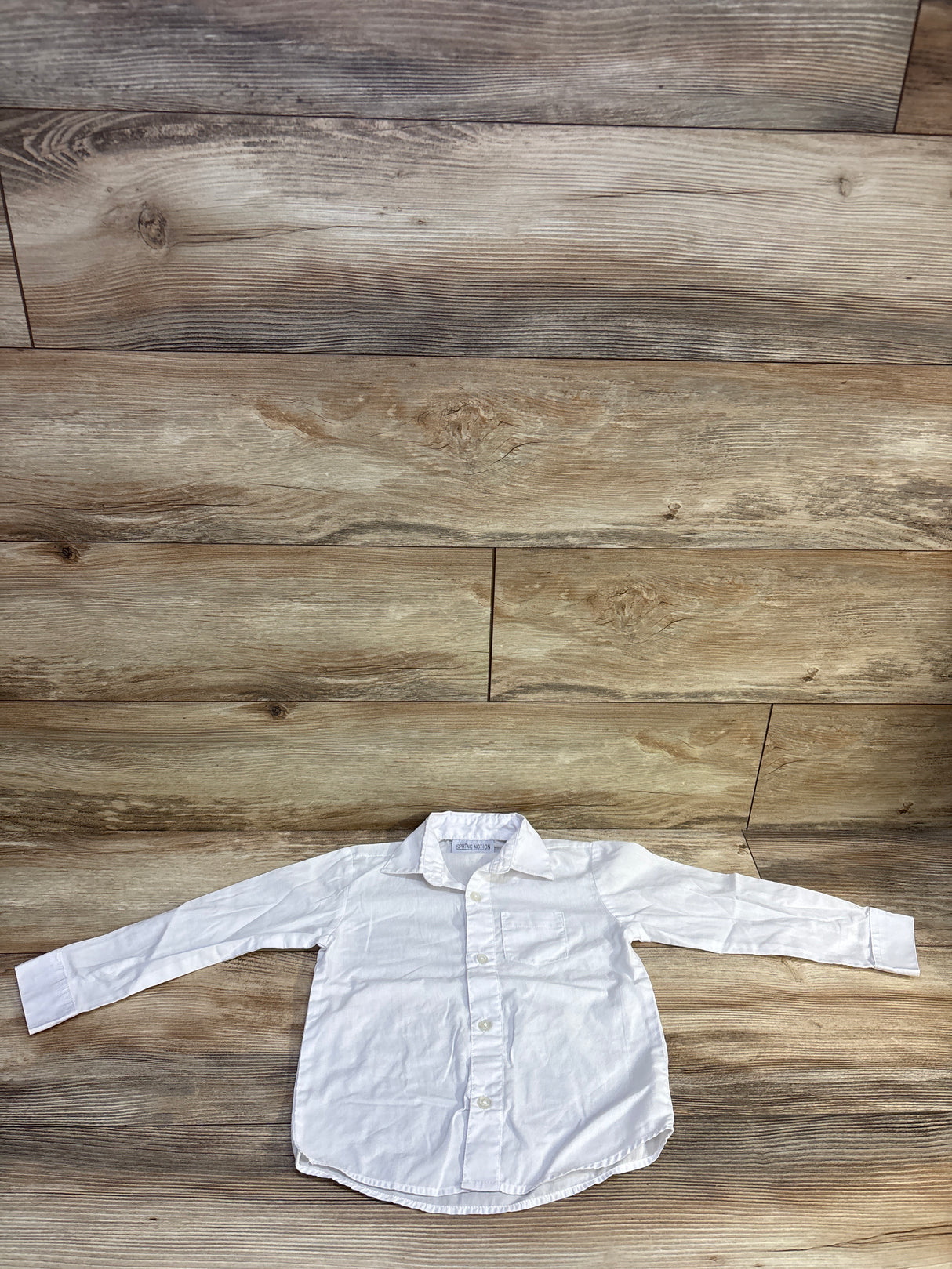 Spring Notion Long Sleeve Button-Up Dress Shirt White sz 4T