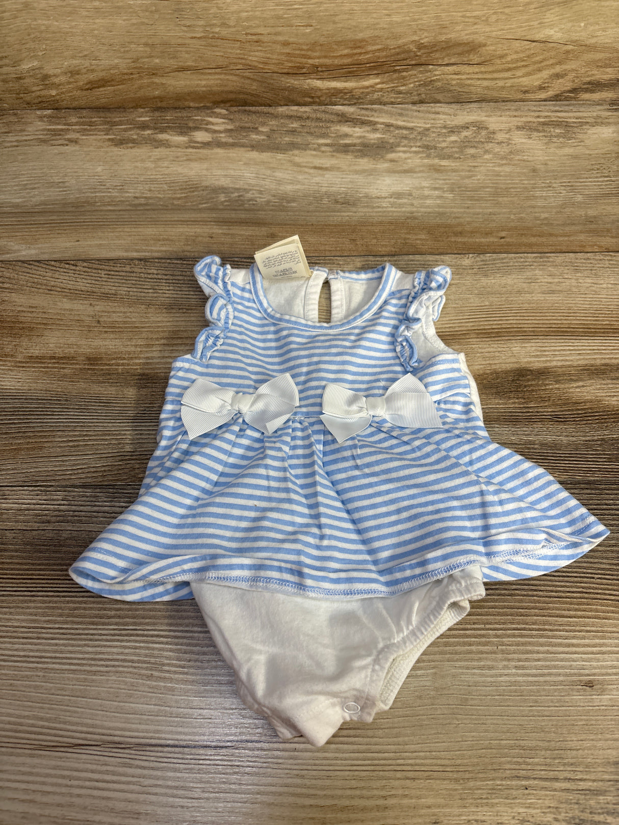First Impressions Striped Bodysuit Dress Blue sz 0-3m