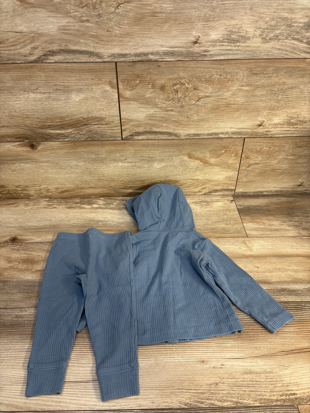 Carter's 2pc Ribbed Button Up Shirt & Bottoms Set Light Blue sz 12m