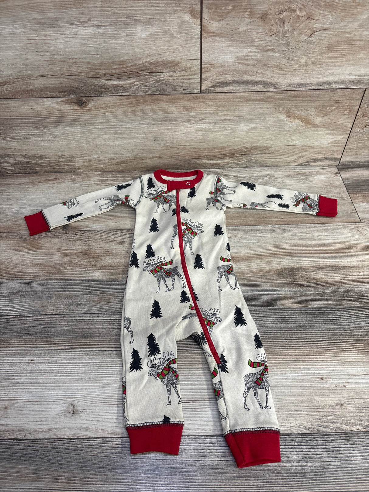 Lazy One Moose Christmas Sleeper Tan sz 6m