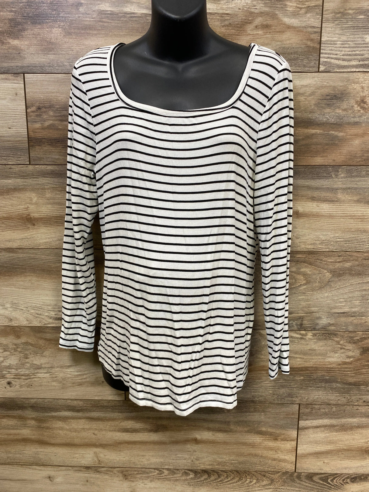 Motherhood Striped Long Sleeve Maternity Shirt White sz XL