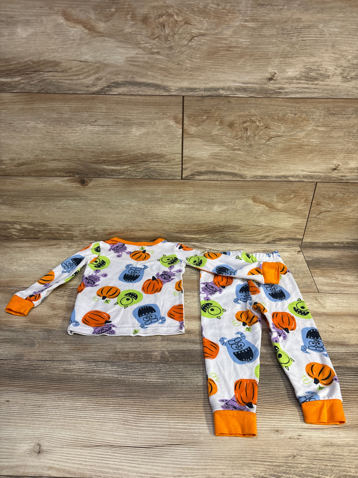 Disney 2pc Monster's Inc Halloween Pajama Set White sz 2T