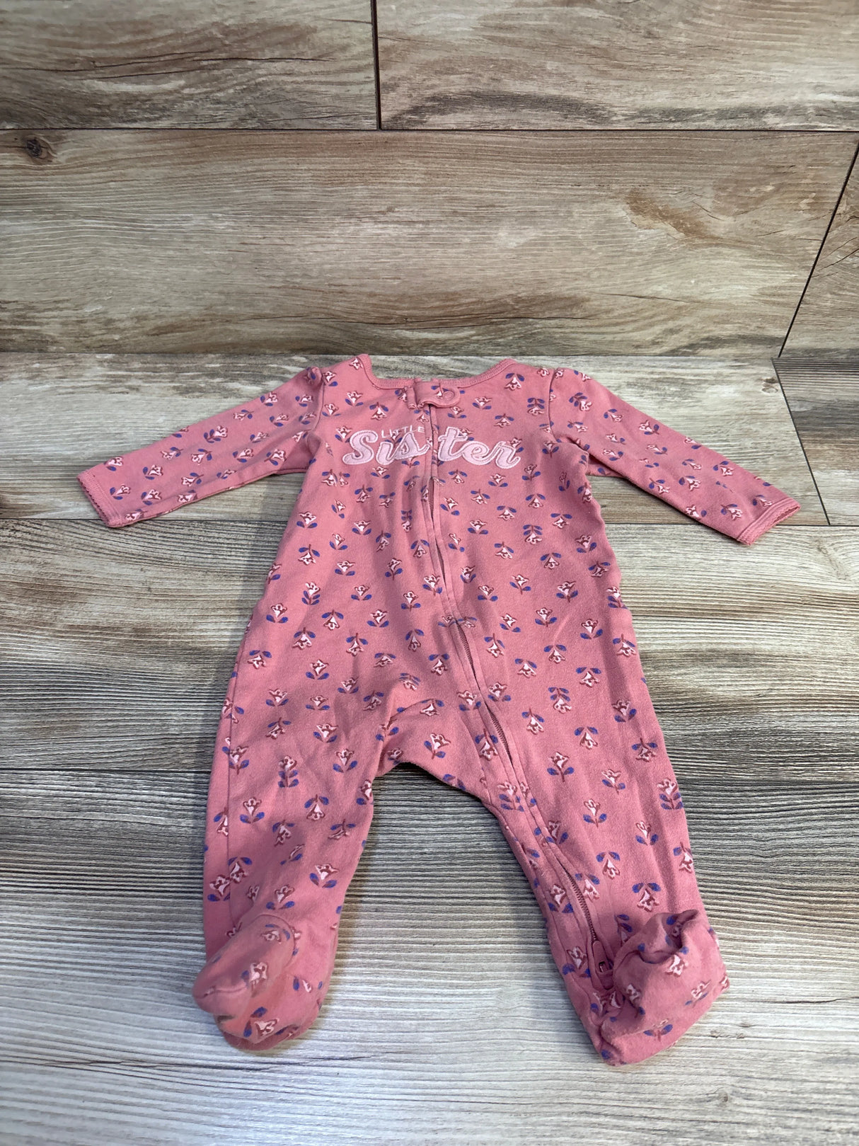 Carter's Little Sister Floral Sleeper Pink sz 6m