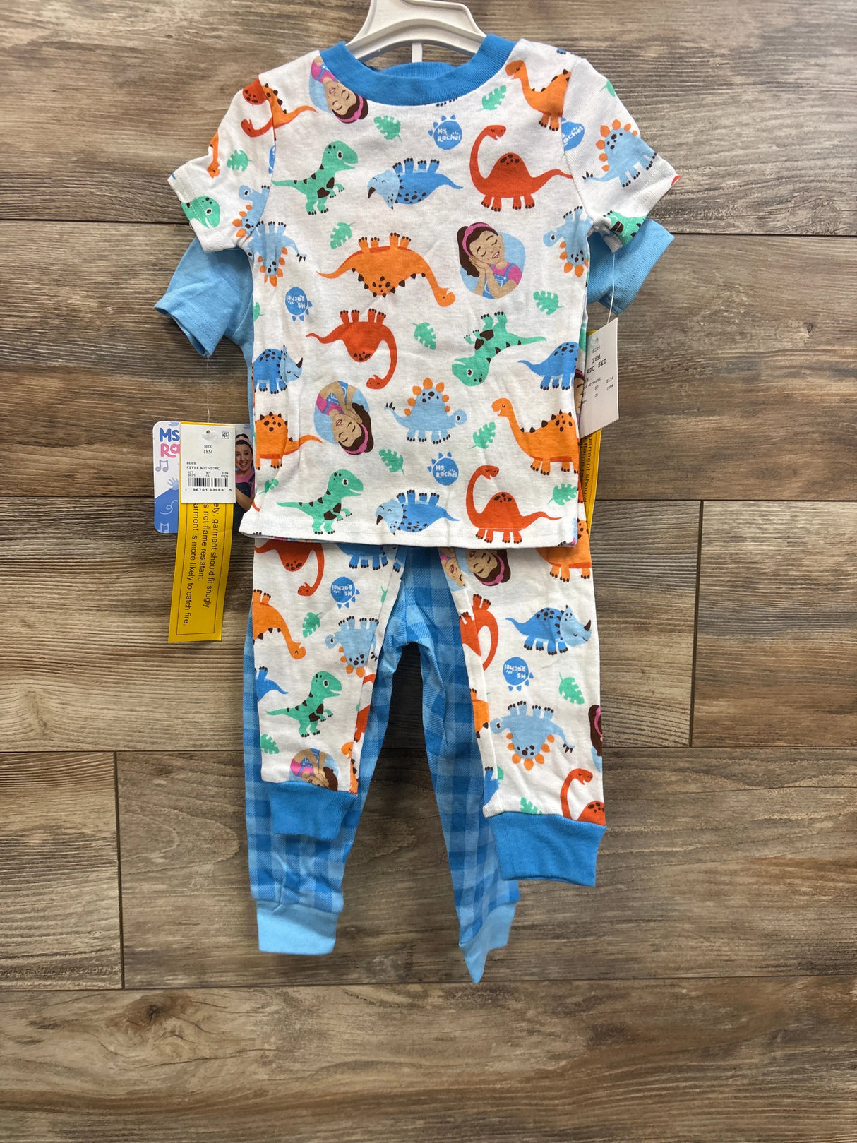 NEW Ms Rachel 4Pc Snug Fit Pajama Set Blue sz 18m