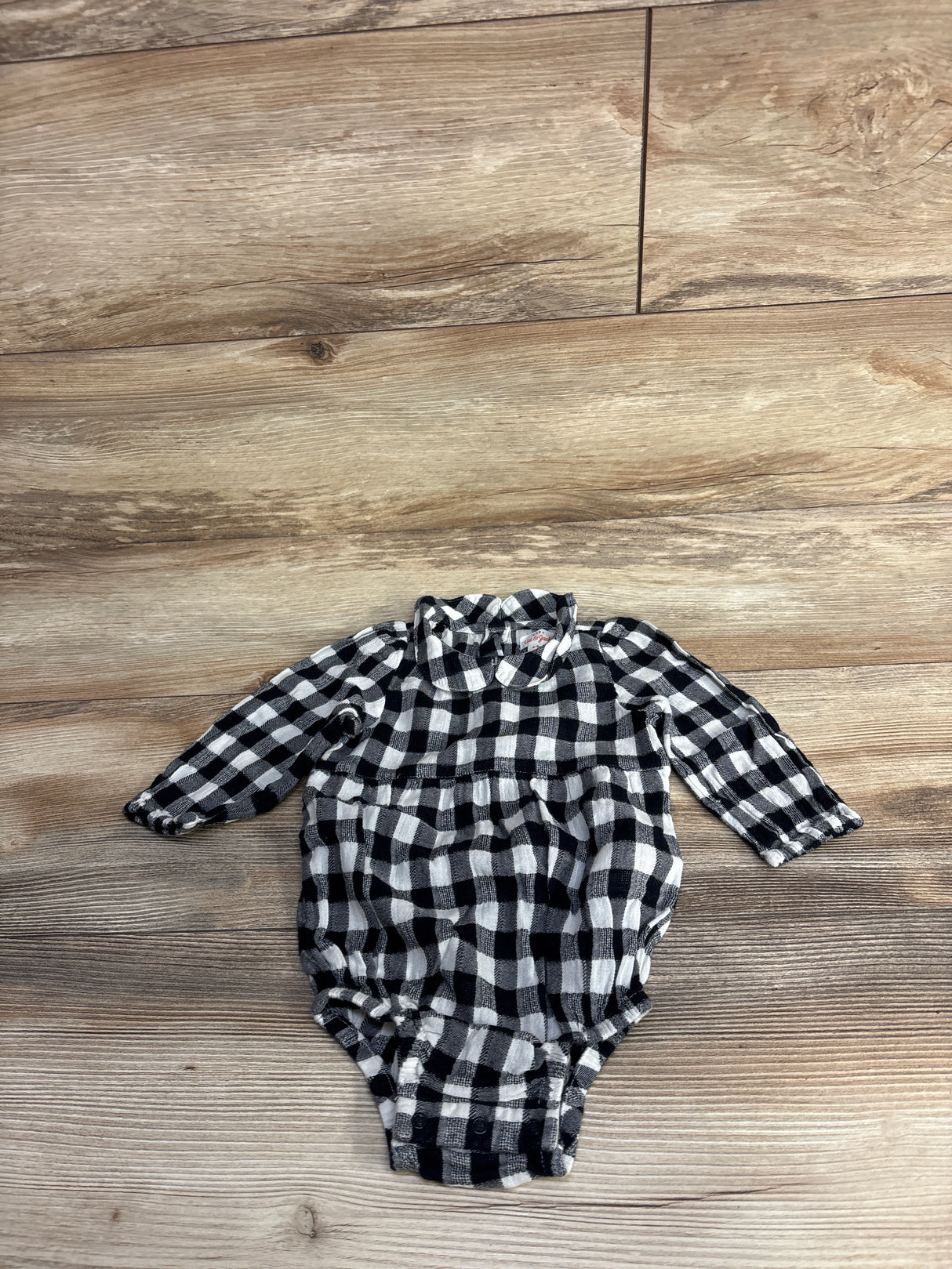 Cat & Jack Buffalo Plaid Bubble Romper Black sz 6-9m