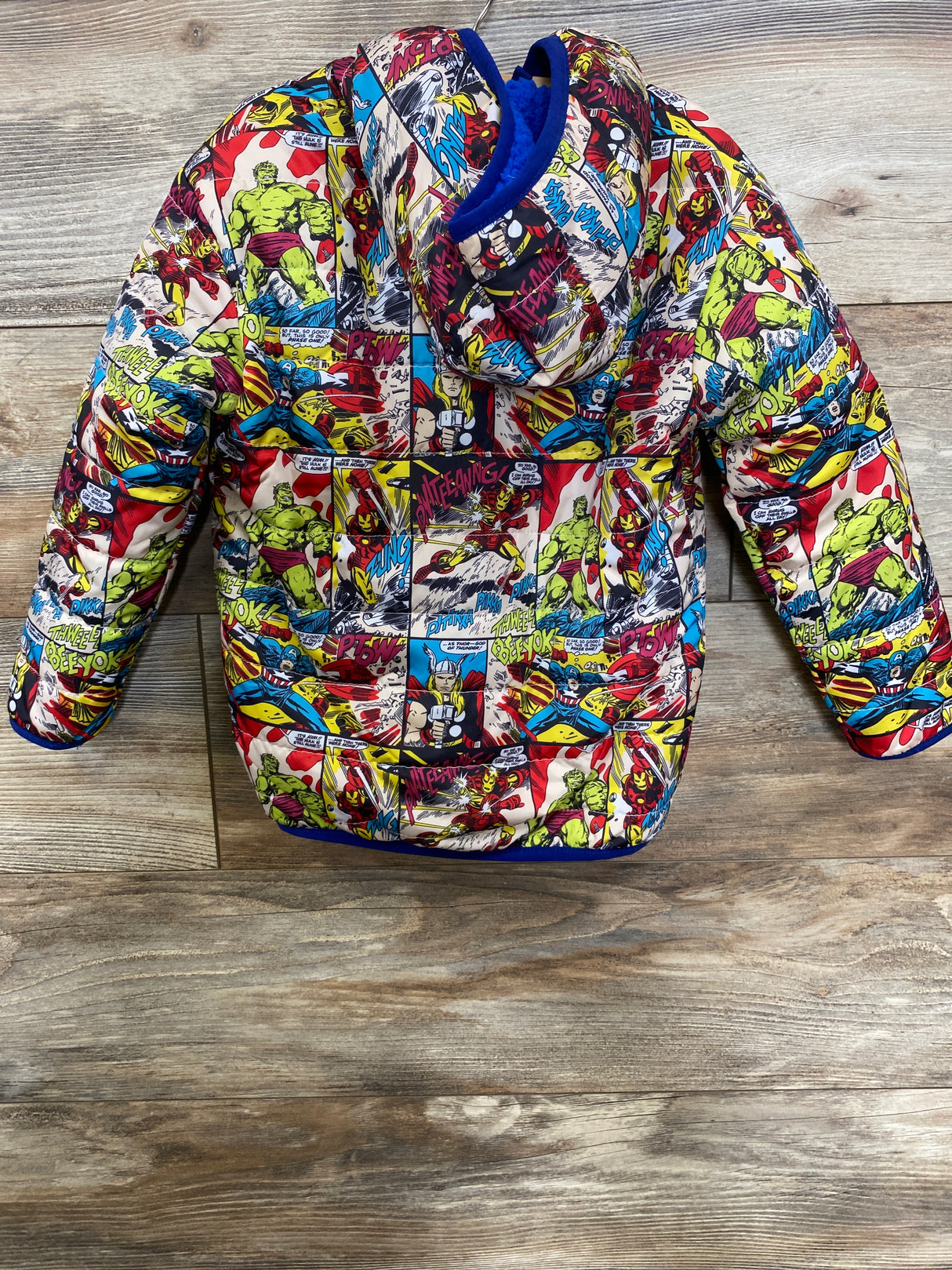 NEW Marvel Avengers Reversable Sherpa Lined Puffer Jacket Multicolored sz 4T