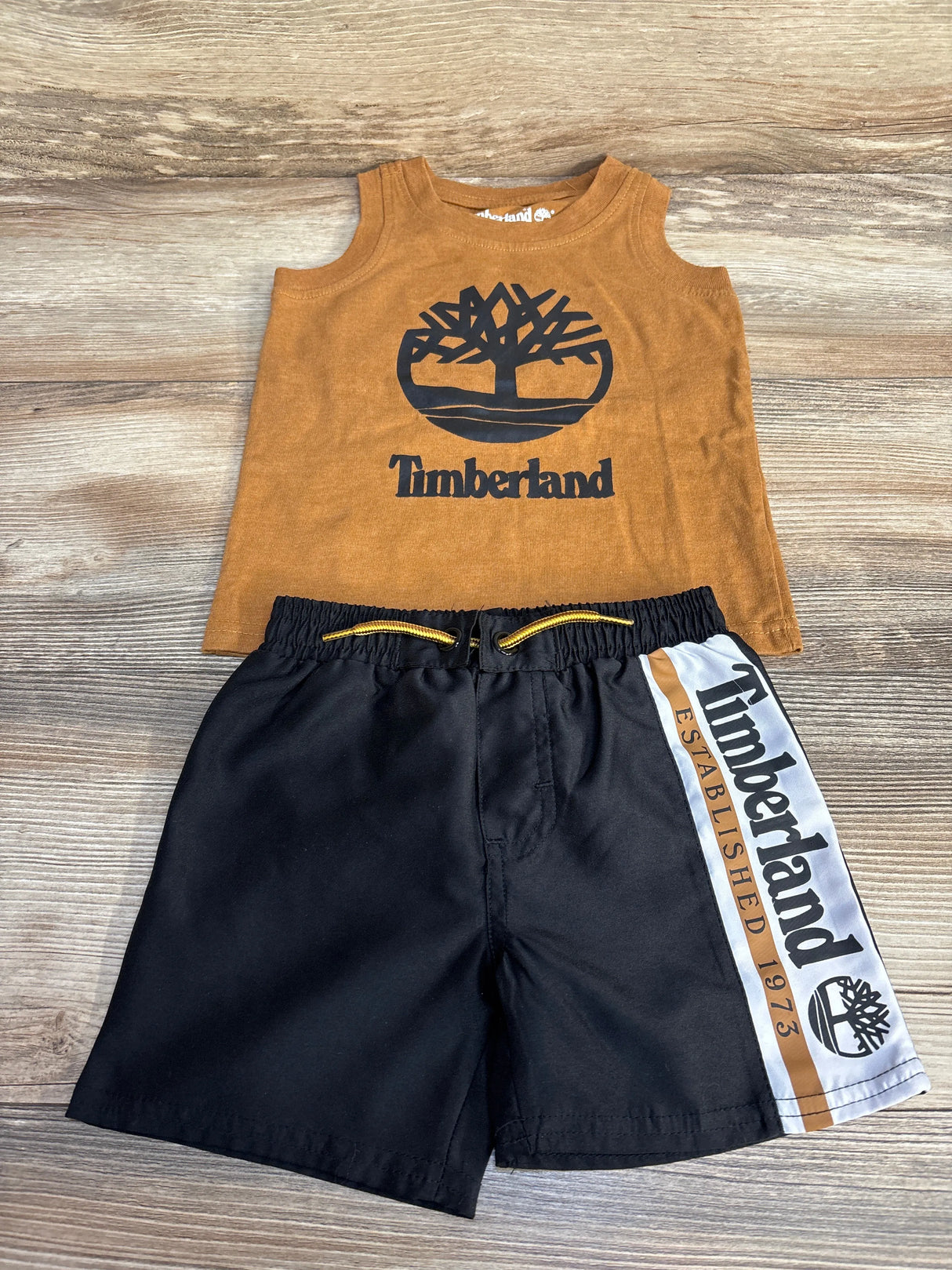 Timberland 2pc Tank Top & Shorts Brown sz 18m - Me n Mommy To Be