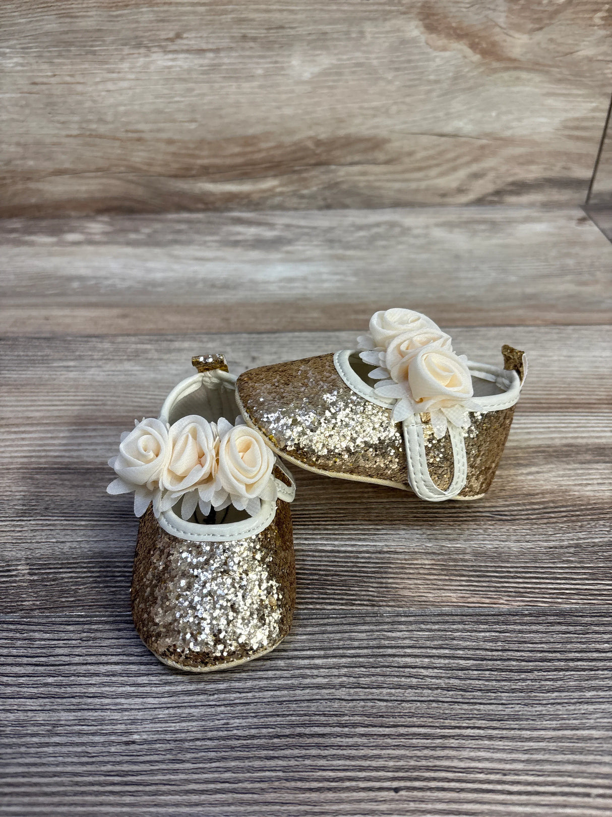 Myggpp Glitter Mary Jane Flats Gold sz 1c