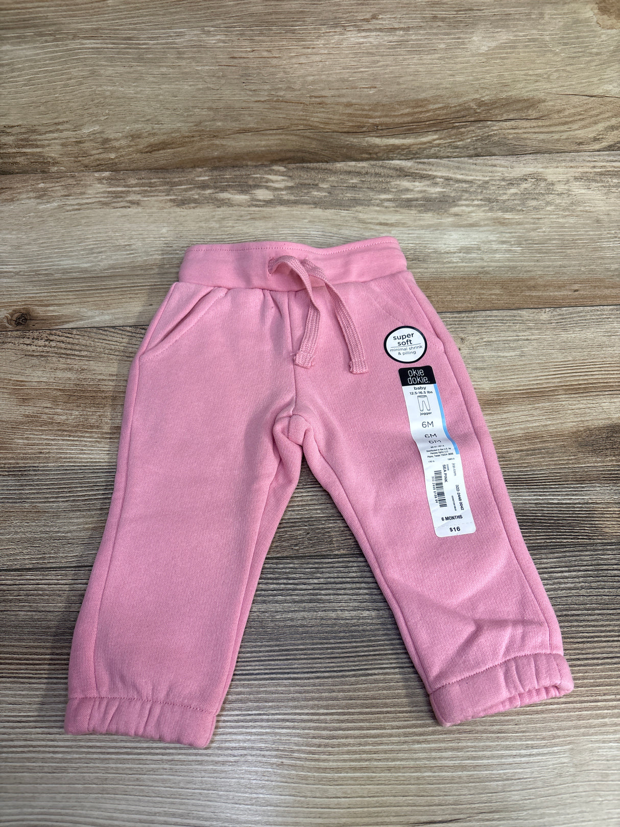NEW Okie Dokie Drawstring Joggers Pink sz 6m