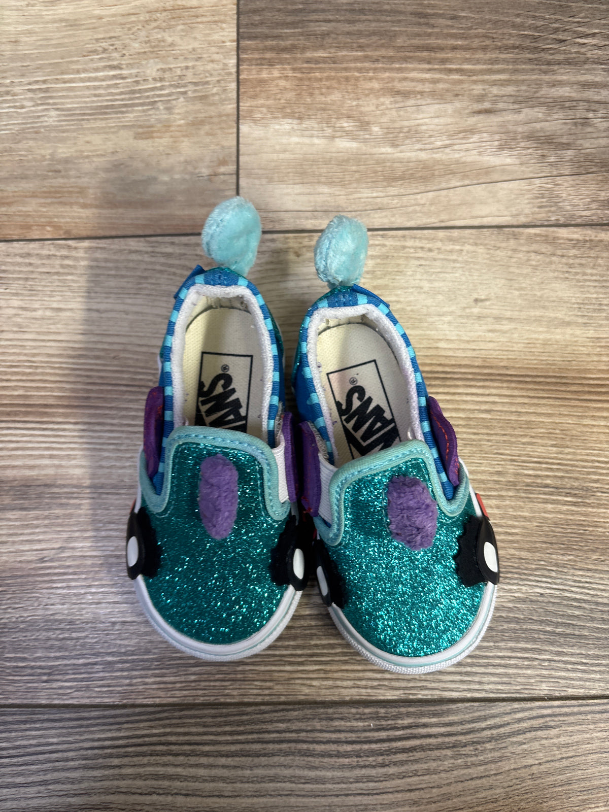 Vans Slip-On V Glitter Seahorse Sneakers Blue sz 4c