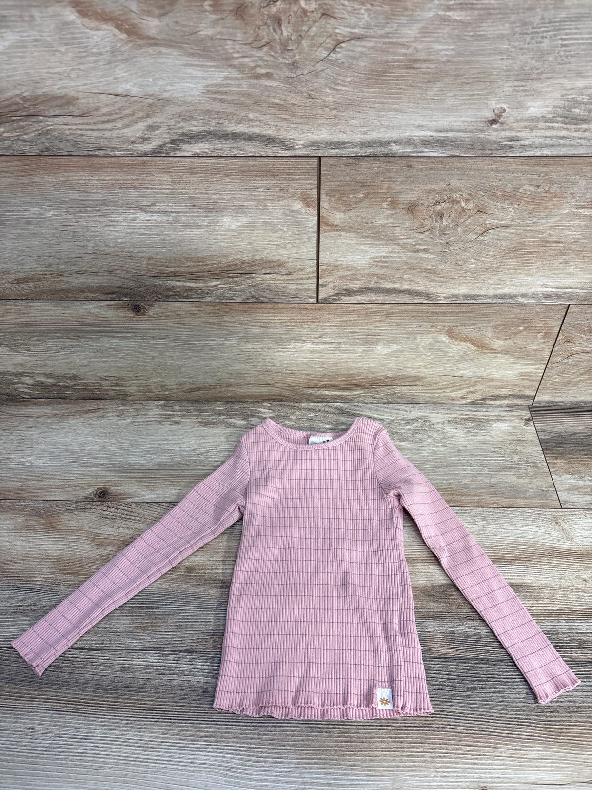 Cotton On Baby Striped lettuce Trim Shirt Pink sz 4T