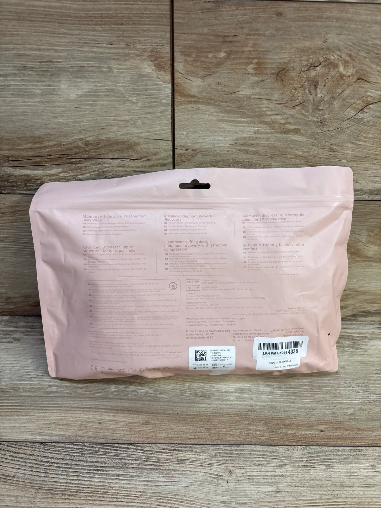 Momcozy Ergowrap Postpartum Belly Wrap - Black sz Medium