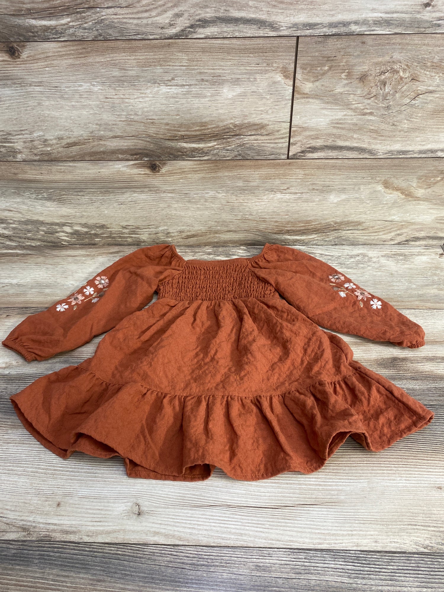 Little Co Embroidred Dress Rust sz 2T
