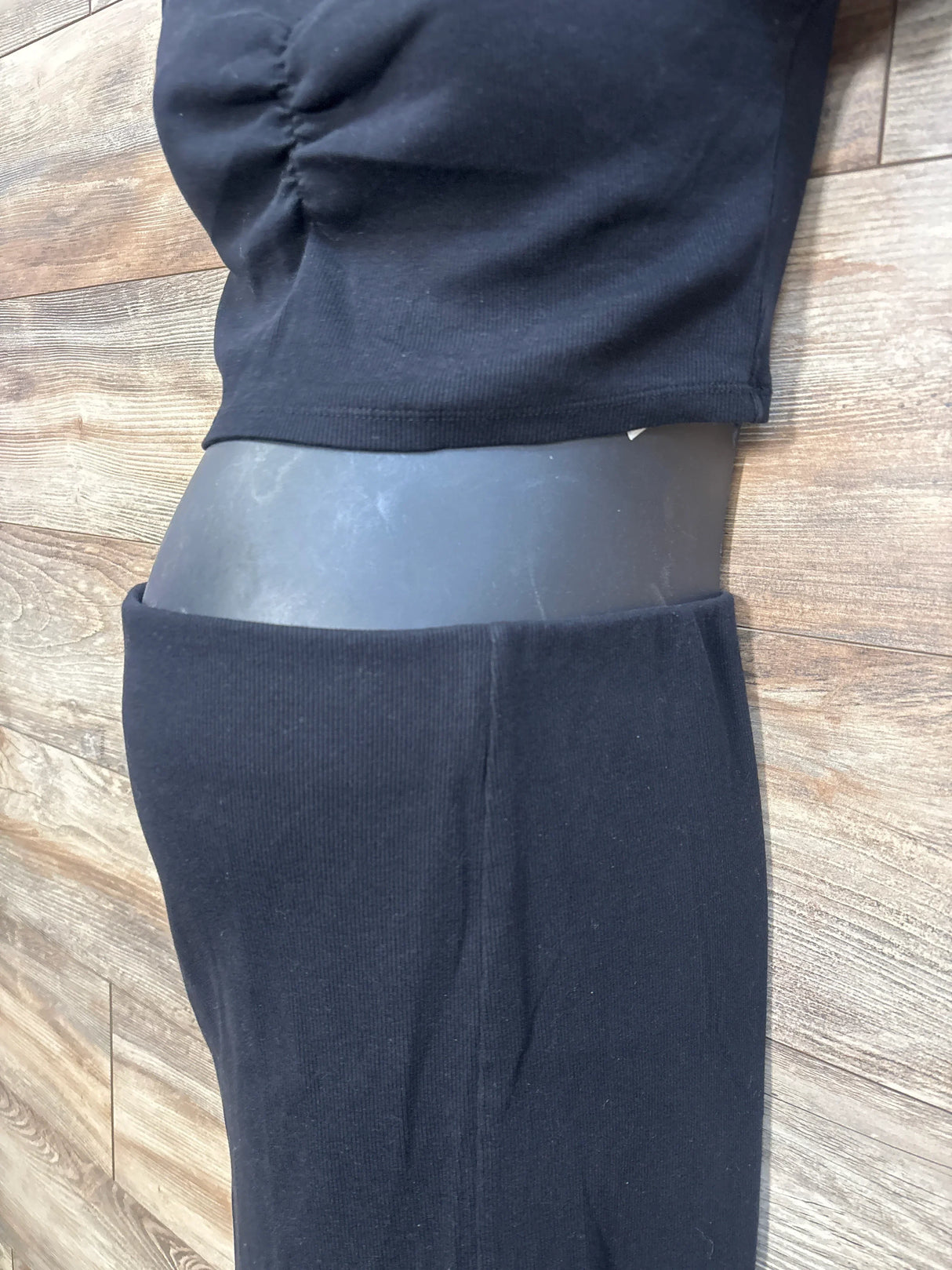 Old Navy Maternity 2pc Rib-Knit Cropped Top and Midi Skirt Set Black sz Small
