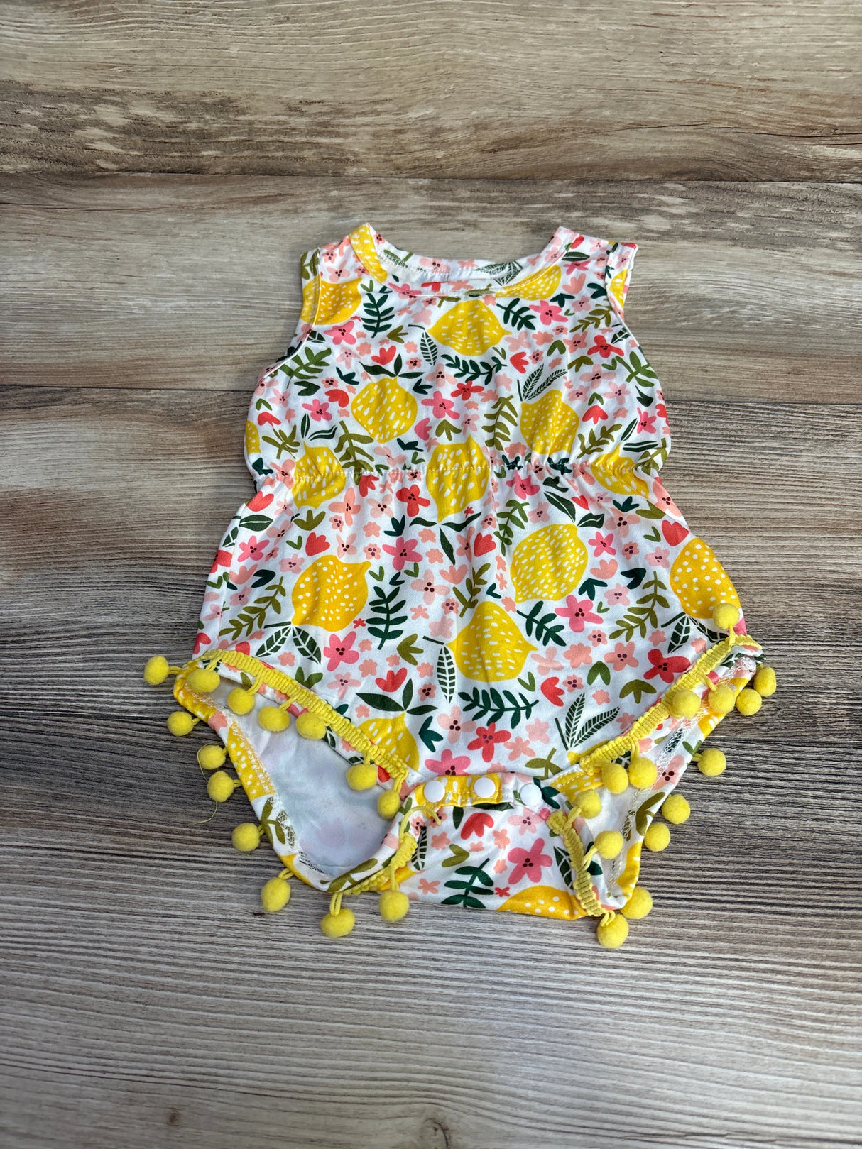 Lemon Print Tank Romper White sz 6-9m - Me n Mommy To Be