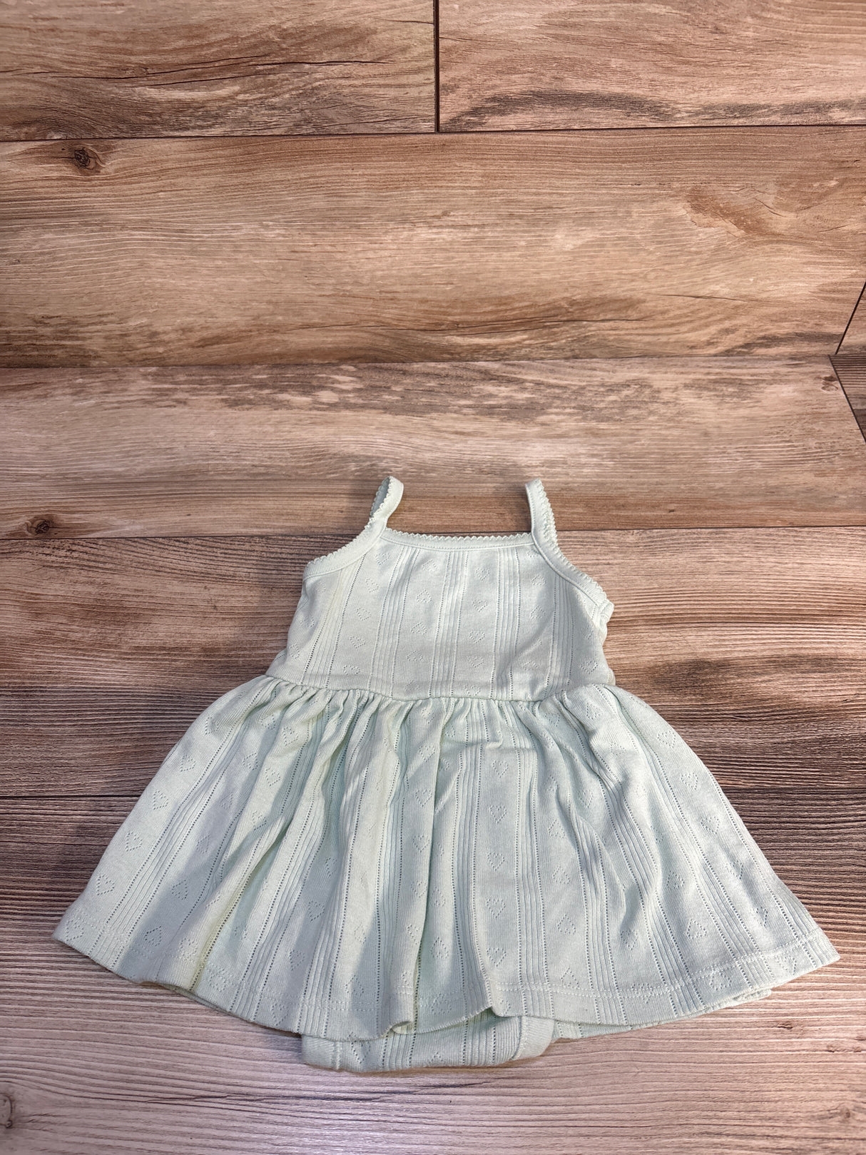 Old Navy Heart Print Bodysuit Dress Mint sz 12-18m