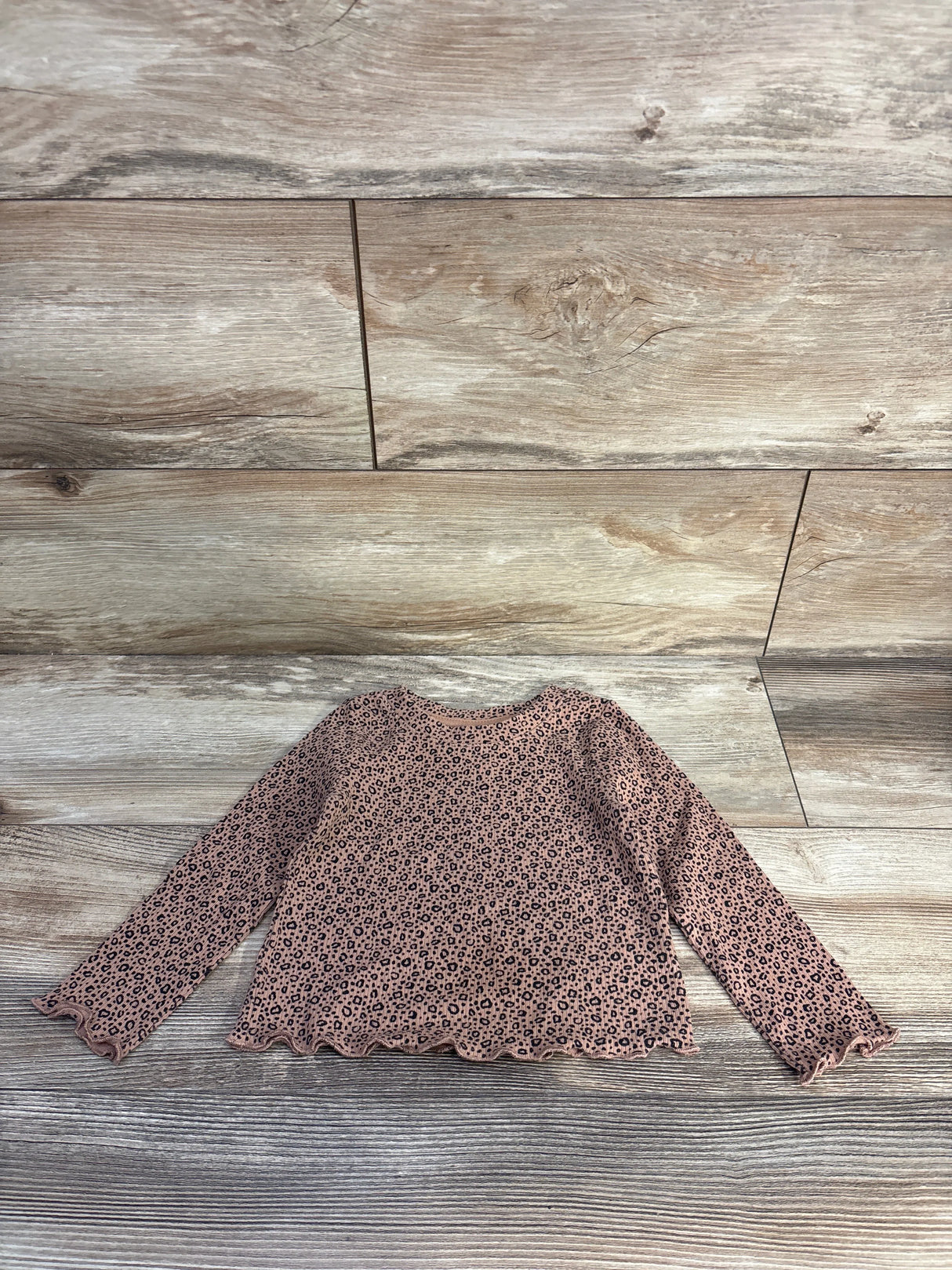 Cat & Jack Ribbed Long Sleeve Leopard Shirt Brown sz 18m