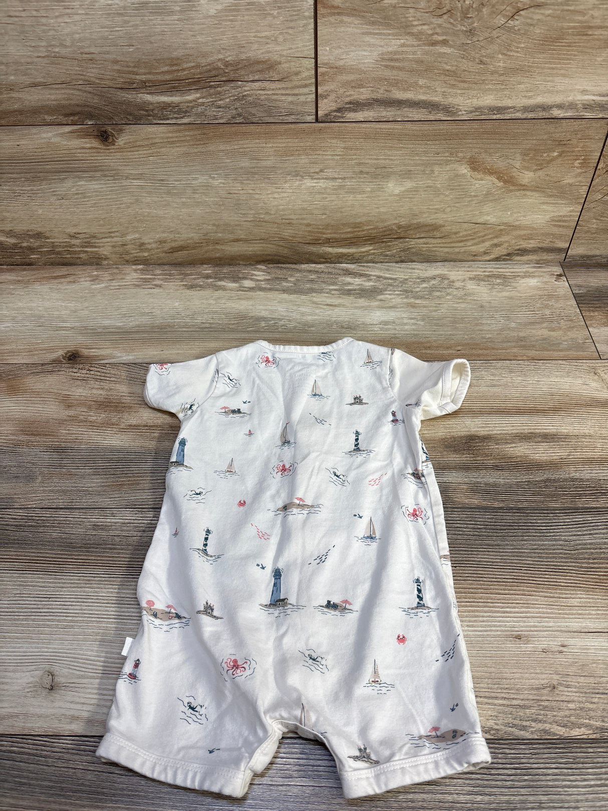 Little Planet Organic Shortie Romper Beige sz 12m