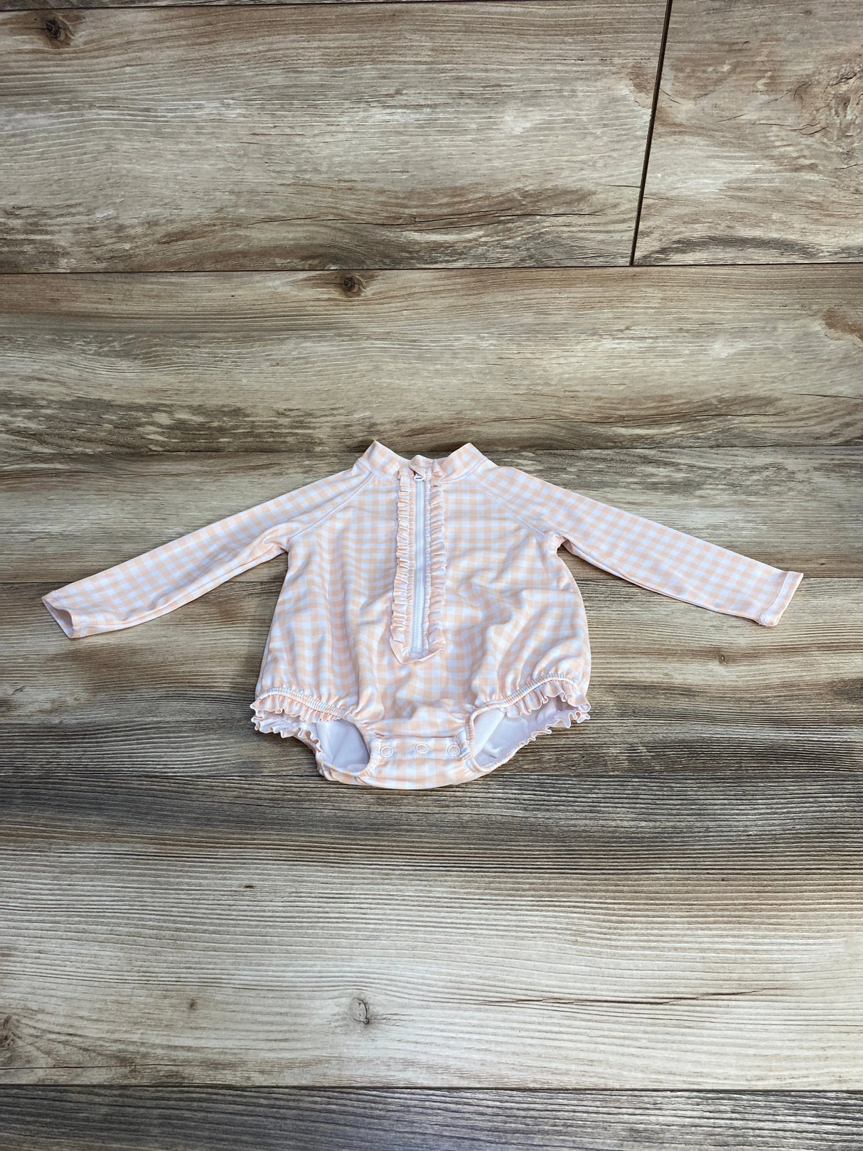 Janie and Jack 1pc Gingham Rashguard Swimsuit White sz 6-12m - Me n Mommy To Be