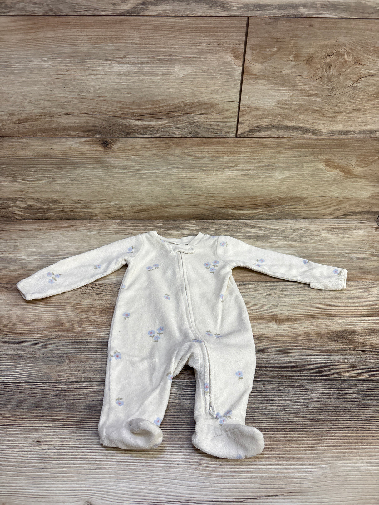 Carter's Terry Cloth Sleeper Cream sz Newborn