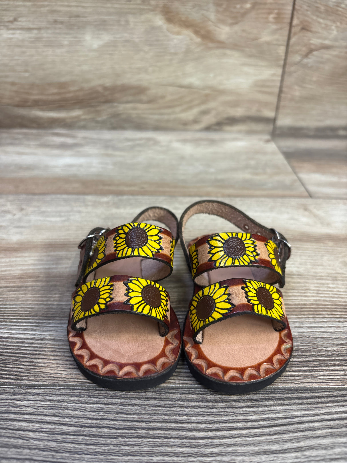 Leather Huarache Sunflower Sandals Brown sz 3c