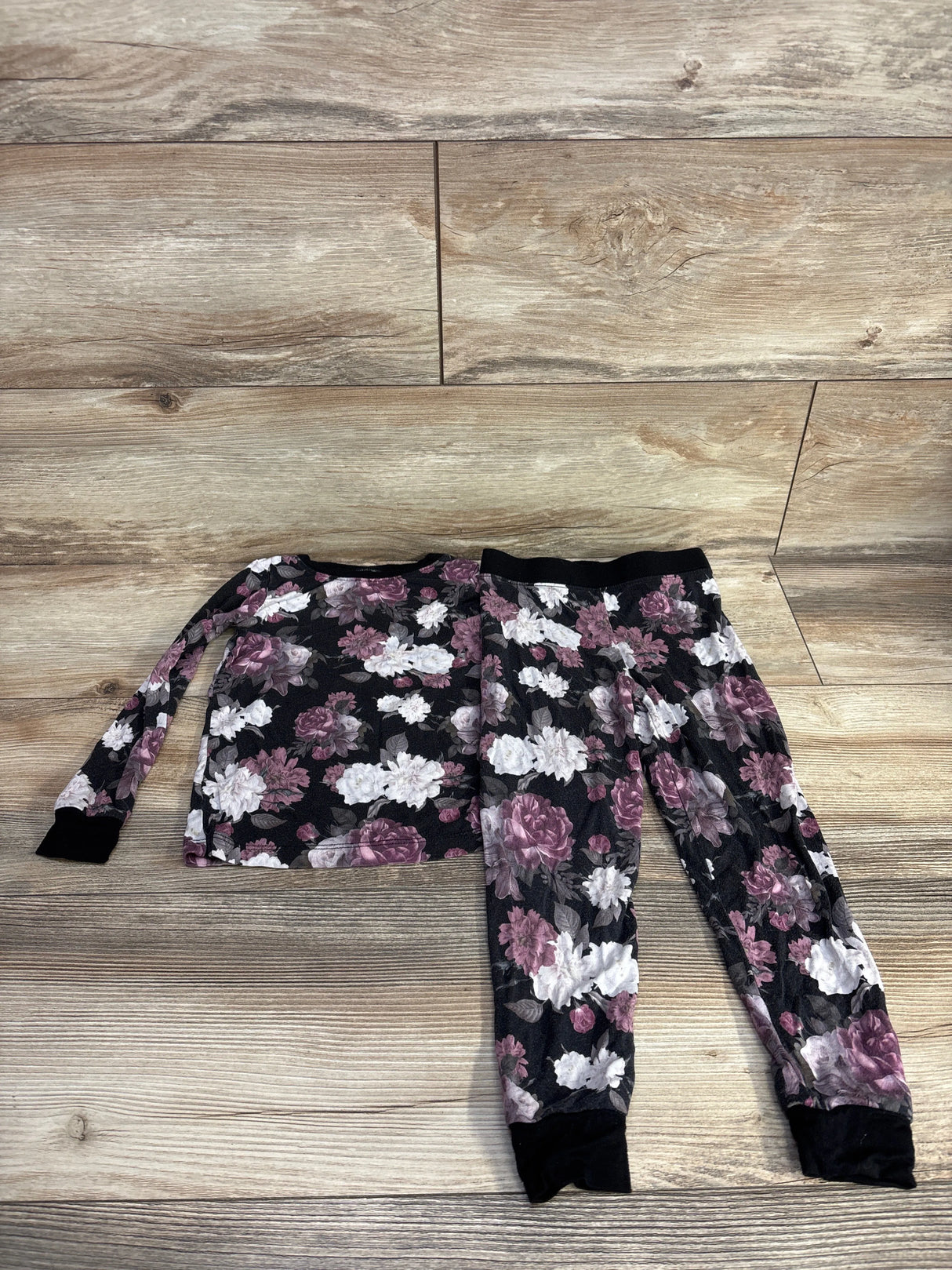 Khlobe 2pc Bamboo Pajama Set in Midnight Peony sz 3T