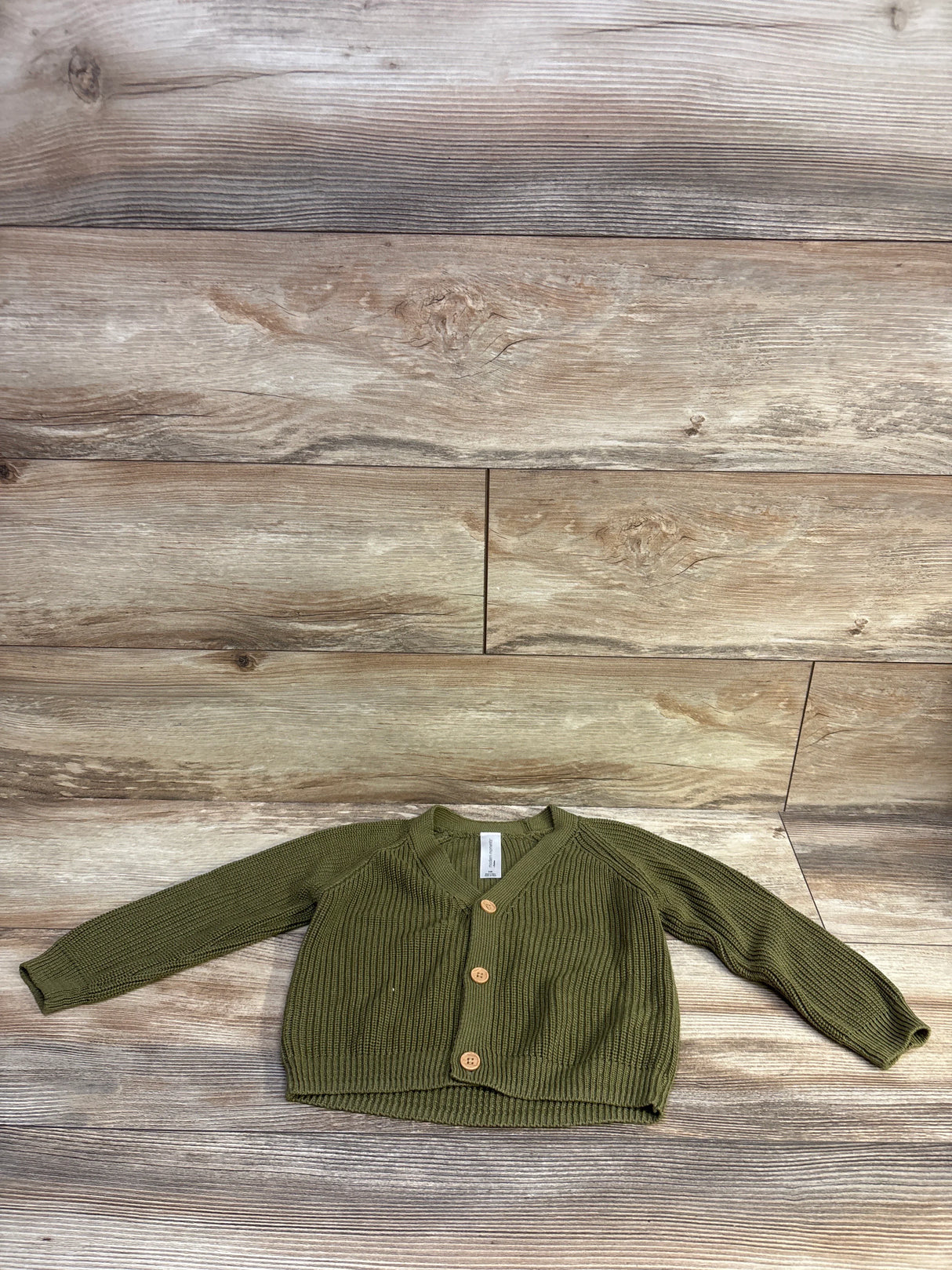 Modern Moments Knit Button-Up Cardigan Green sz 24m