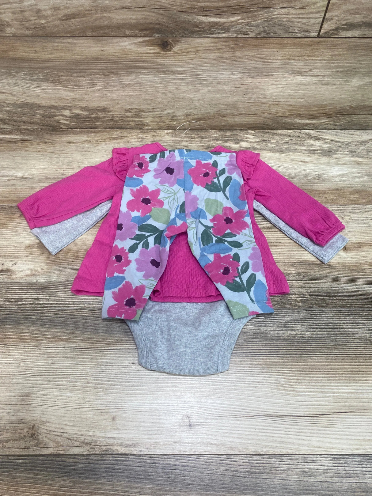 NEW Just One You Top + Bodysuit + Leggings Set Grey sz 6m - Me n Mommy To Be