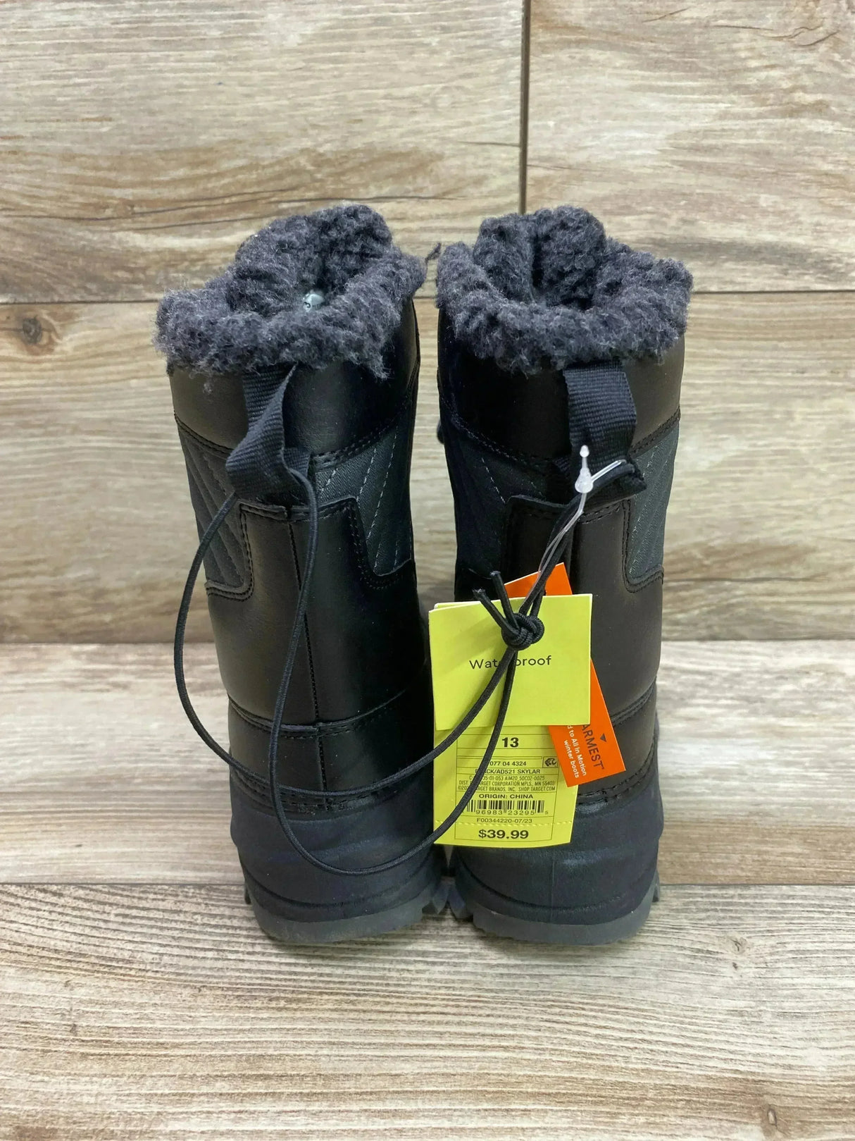 NEW All in Motion Skylar Lace-Up Black Winter Boots sz 13c - Me n Mommy To Be