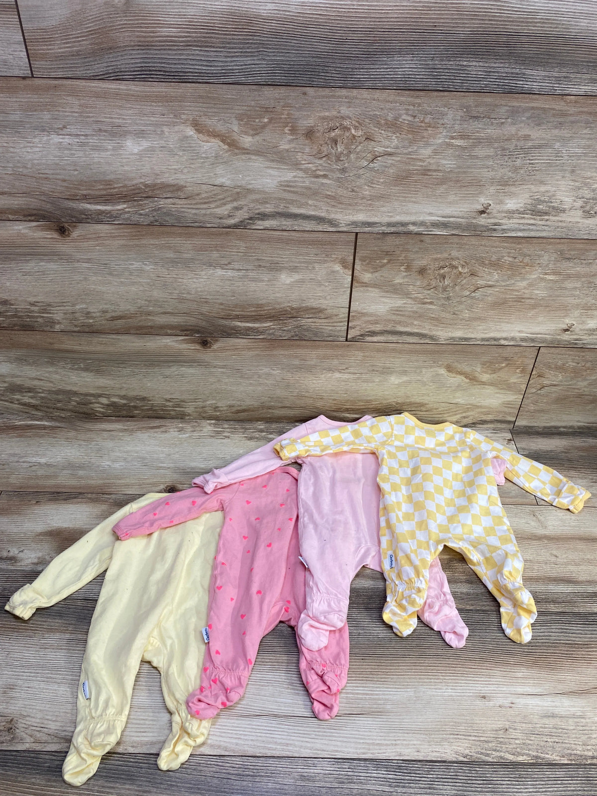 Gerber 4pk Sleep 'N Play Sleepers Yellow/Pink sz Newborn