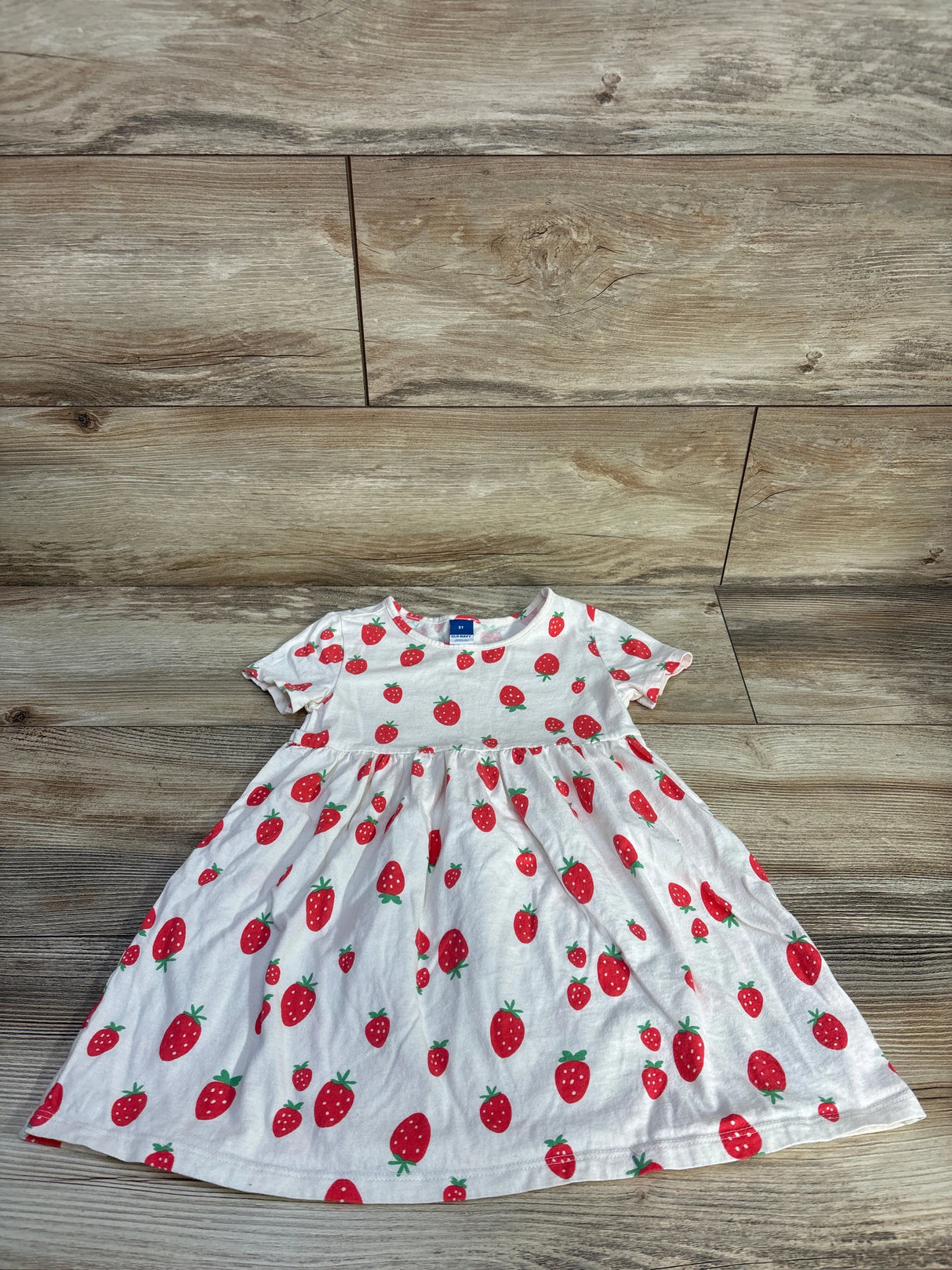 Old Navy Strawberry Print Dress Ivory sz 3T