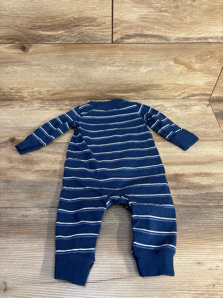 Just One You Striped Coverall Blue sz 6m - Me n Mommy To Be