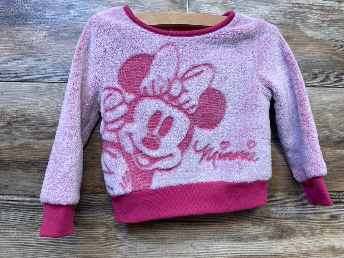 Disney Junior Minnie Mouse Plush Sweatshirt Pink sz 2T