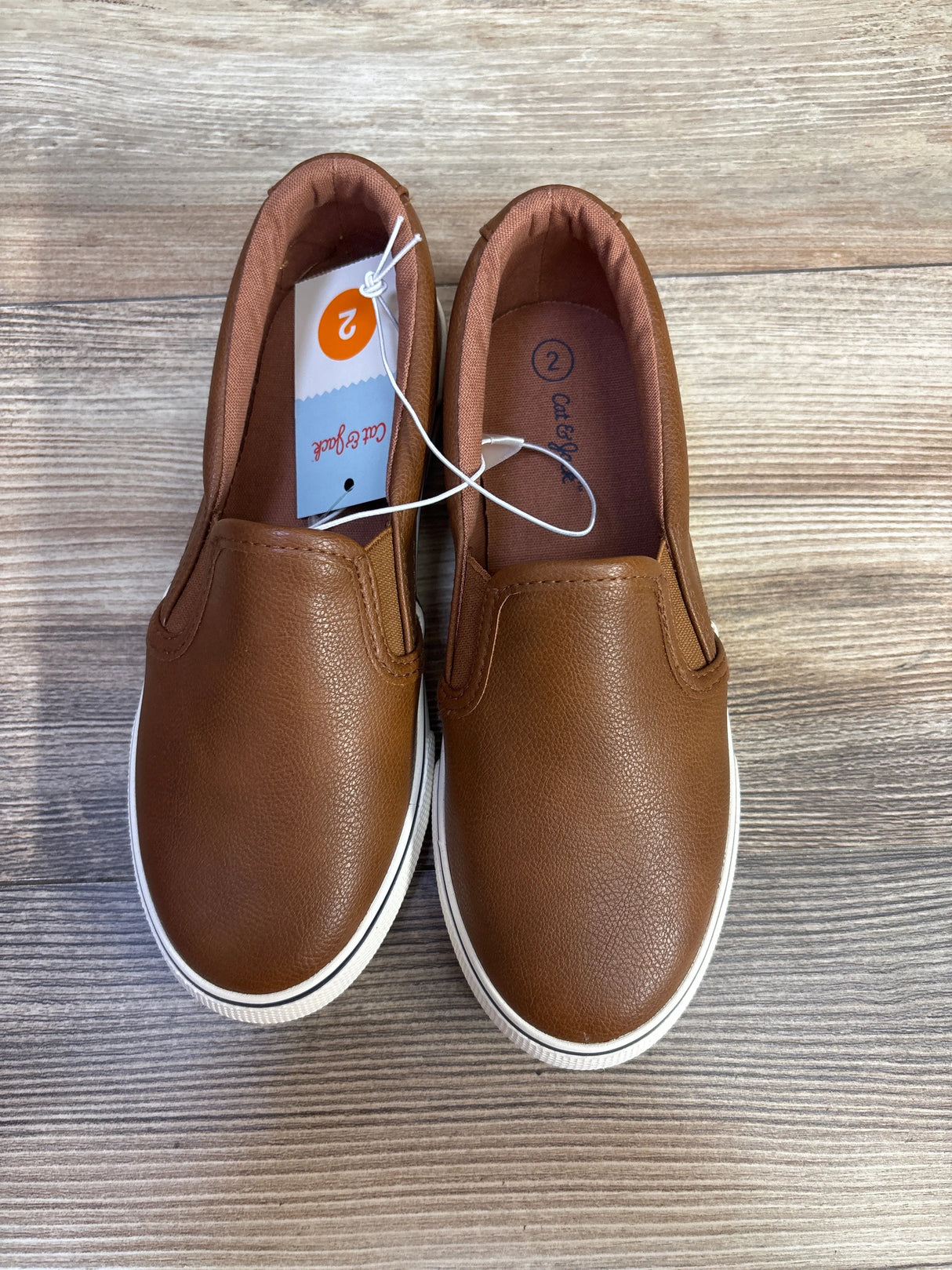 NEW Cat & Jack Enzo Slip-On Sneakers Brown sz 2Y