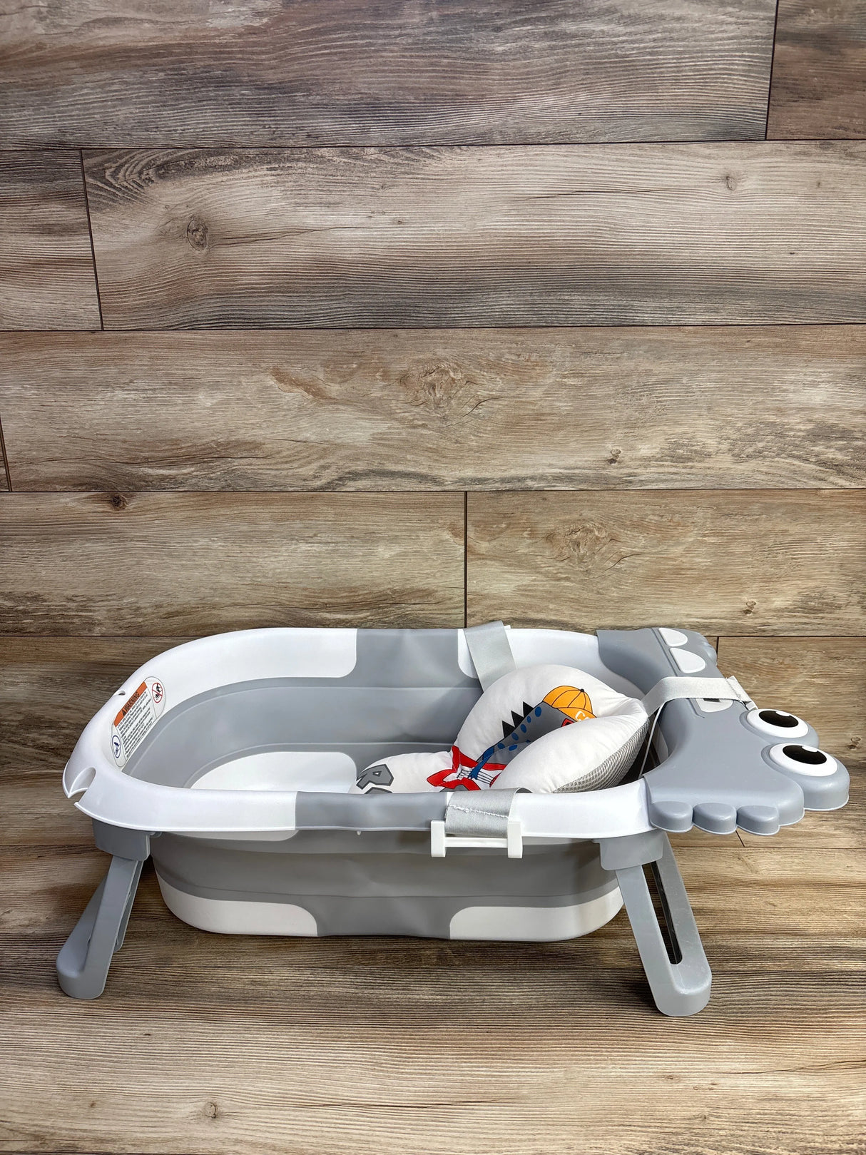 Tavlshero Foldable Baby Bath Tub w/ Thermometer Grey