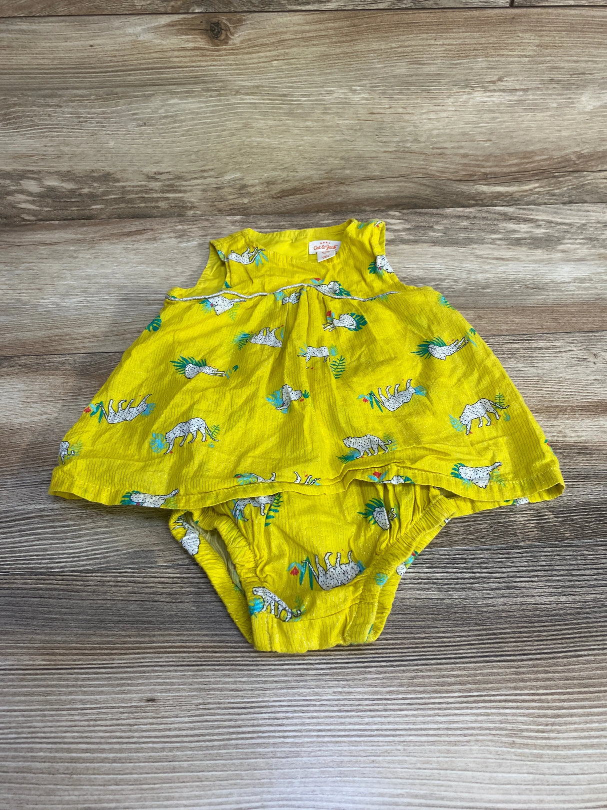 Cat & Jack Bodysuit Dress Yellow sz 6-9m - Me n Mommy To Be