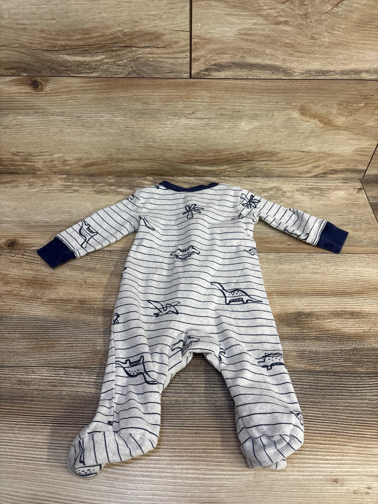 Carter's Ribbed Dinosaur Print Sleeper Grey sz 3m