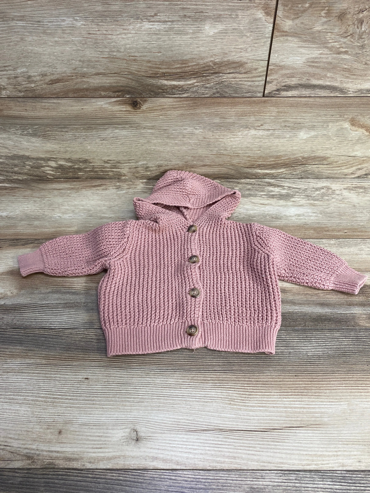Old Navy Chunky Knit Hooded Sweater Pink sz 6-12m