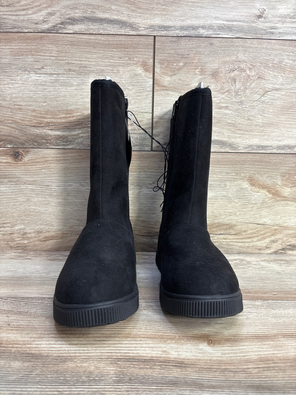 NEW Cat & Jack Natalia Tall Shearling Style Boots Black sz 4Y