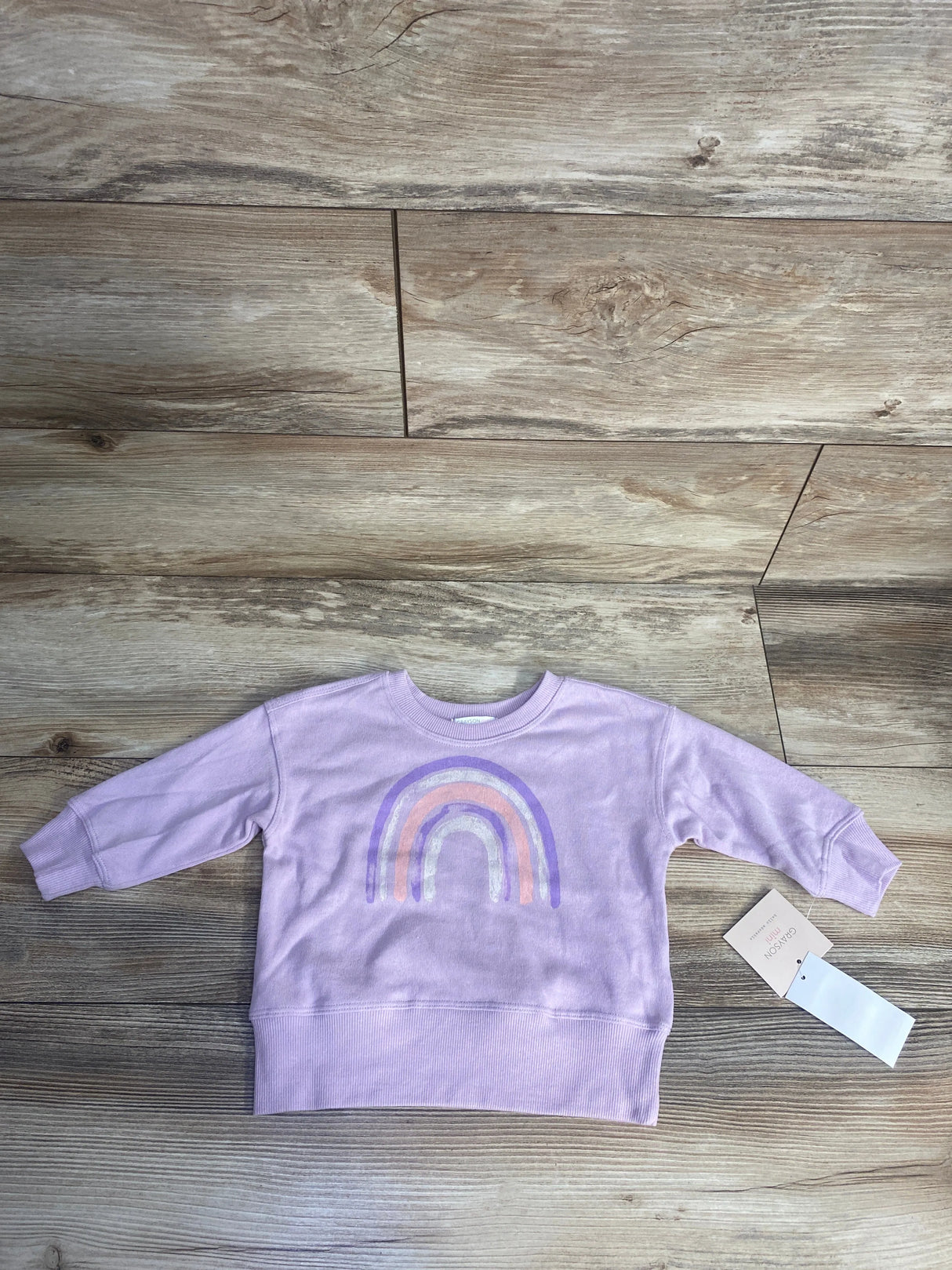 NEW Grayson Mini Rainbow Sweatshirt Lilac sz 18m