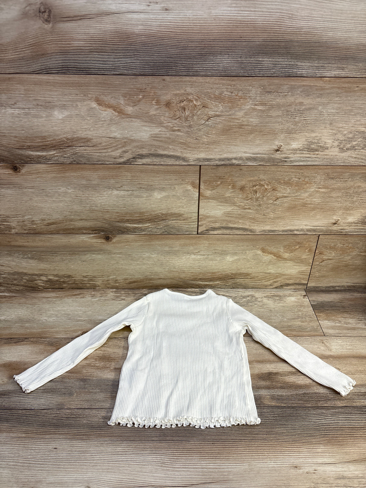Uniqlo Ribbed Long Sleeve Shirt Ivory sz 4/5T