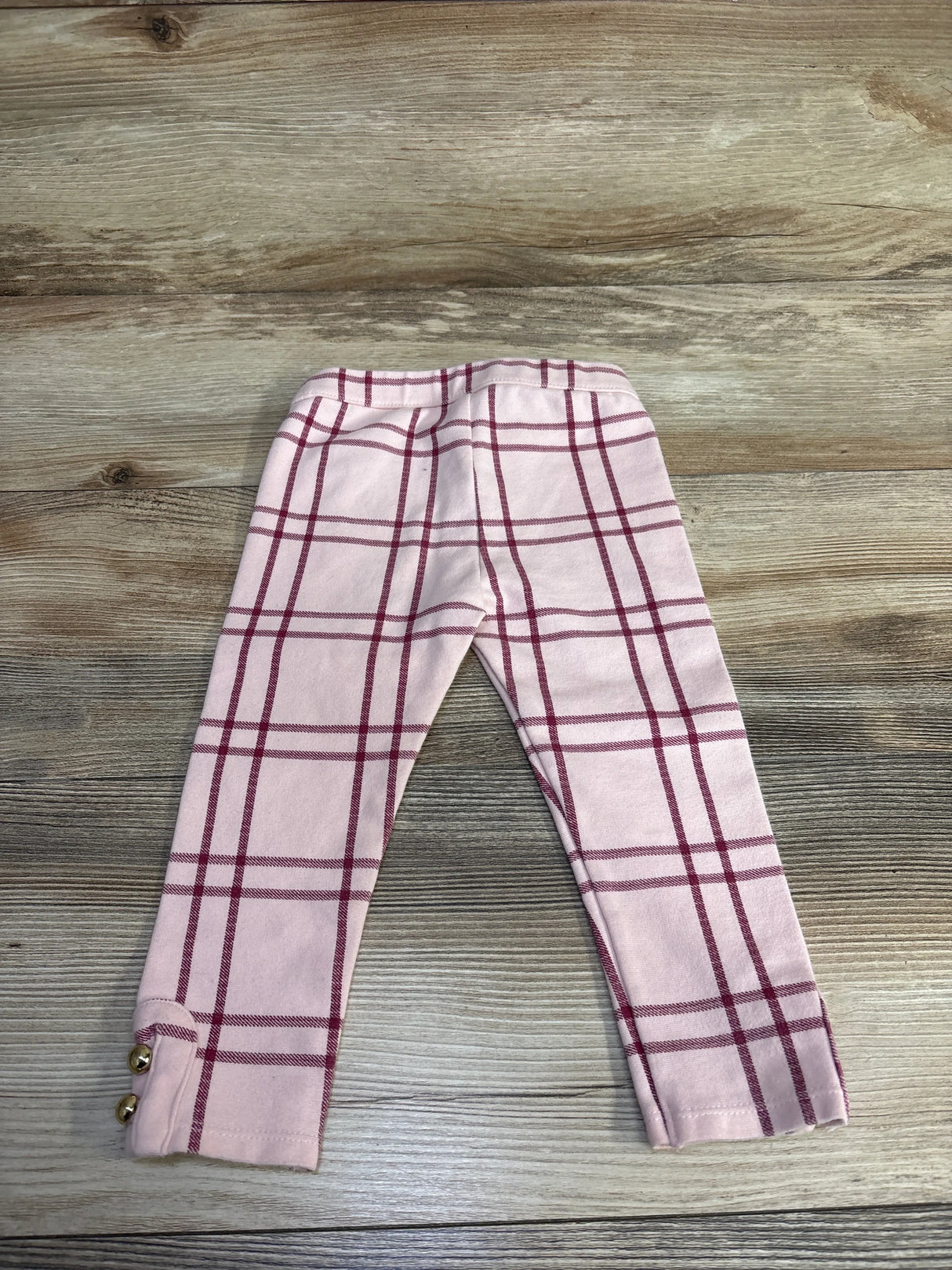 Janie & Jack Plaid Ponte Pants Pink sz 18-24m