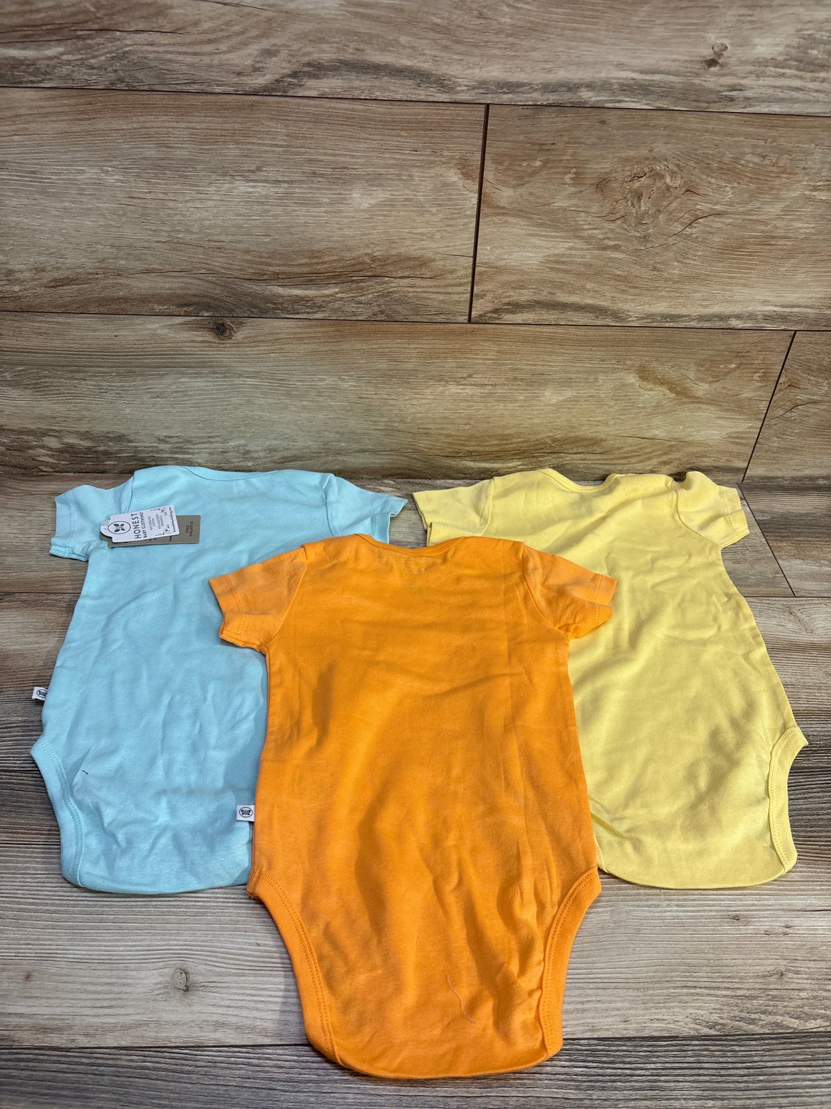 NEW Honest Baby 3pk Bodysuit Set Orange sz 24m