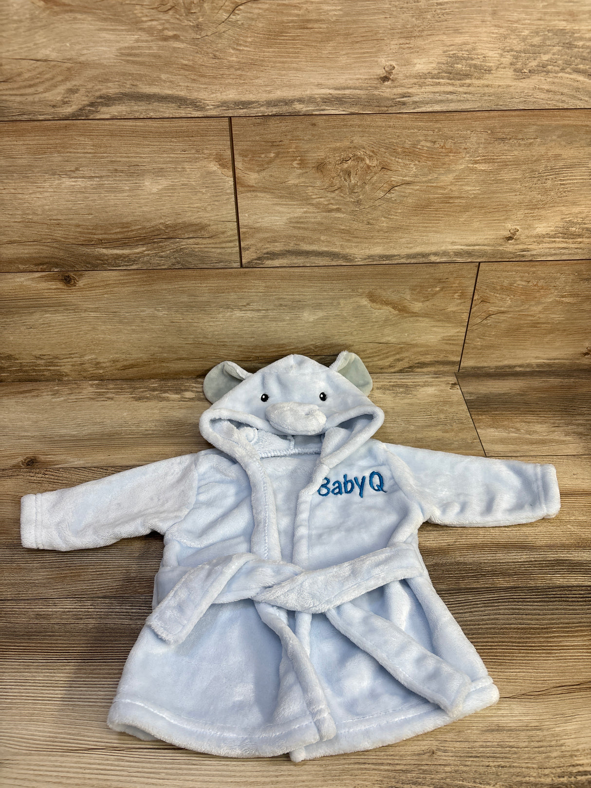 Hudson Baby Hooded Bath Robe Elephant Blue sz 0-9m
