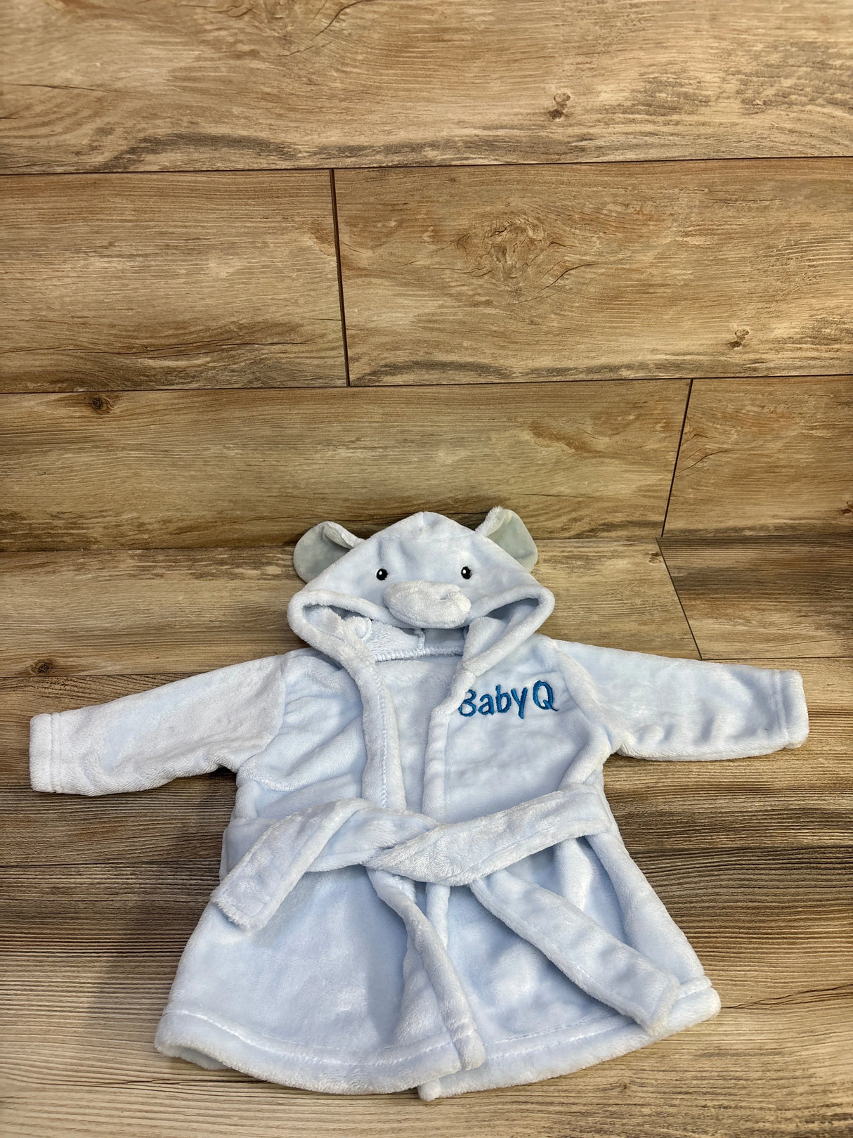 Hudson Baby Hooded Bath Robe Elephant Blue sz 0-9m