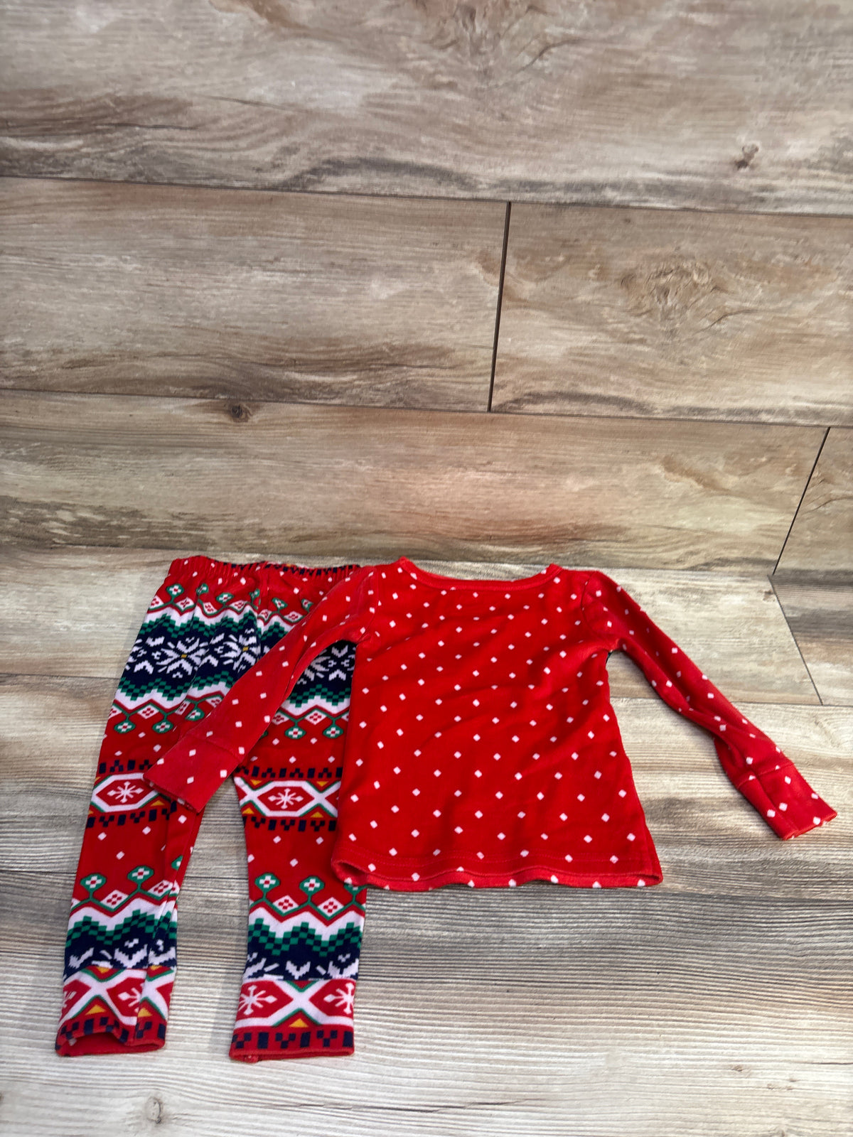 Cat & Jack 2pc Fair Isle Pajama Set Red sz 2T