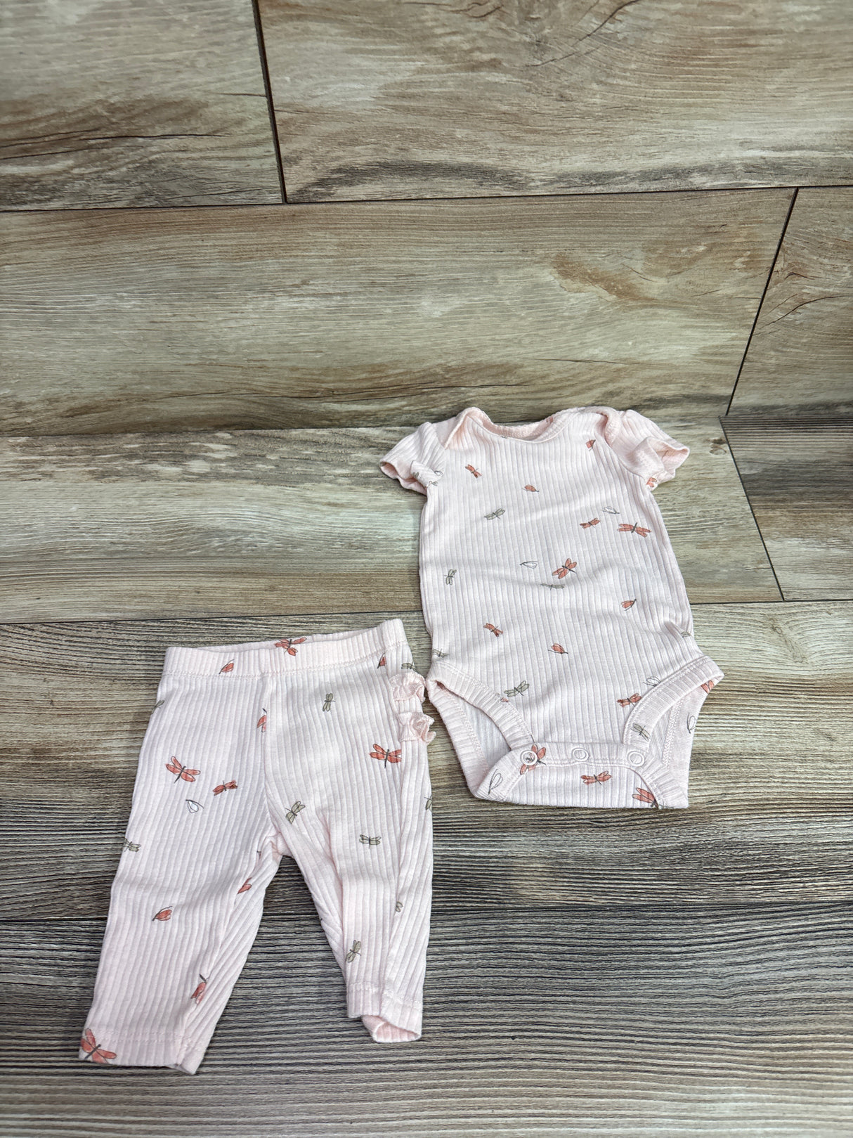 Carter's 2pc Ribbed Bodysuit & Pants Set Pink sz Newborn