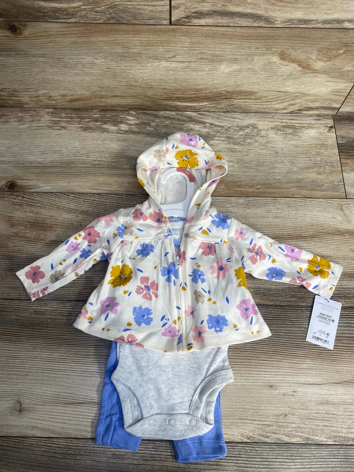 NEW Just One You Floral Hooded Jacket Set White sz Newborn