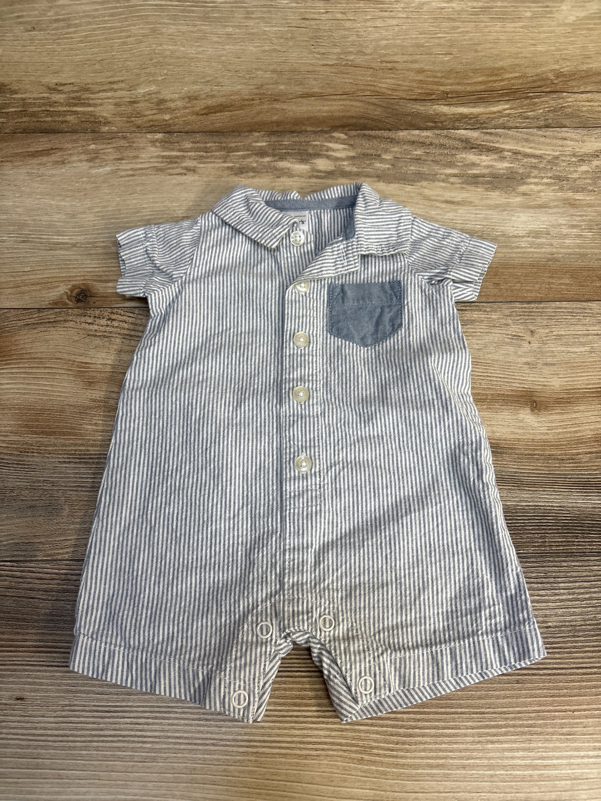 Carter's Polo Striped Polo Romper Grey sz 3m